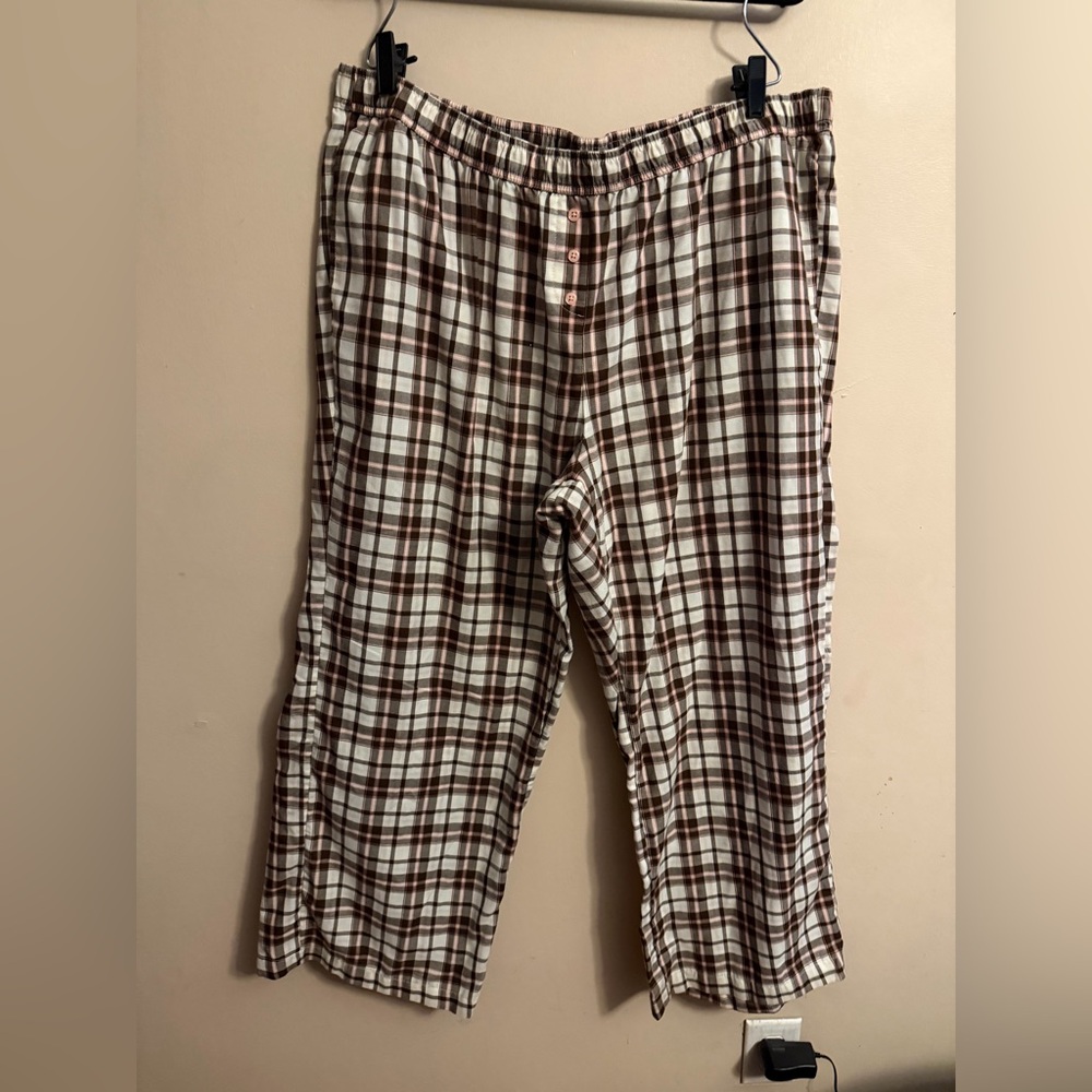 Lovesick Brown & White Plaid Joggers